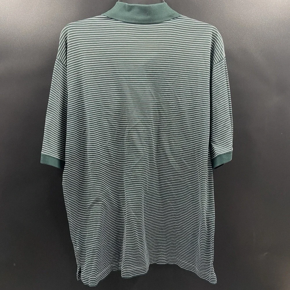 Hugo Boss Polo Shirt‎ Mens Green Large Regular Fit Striped Golf Casual